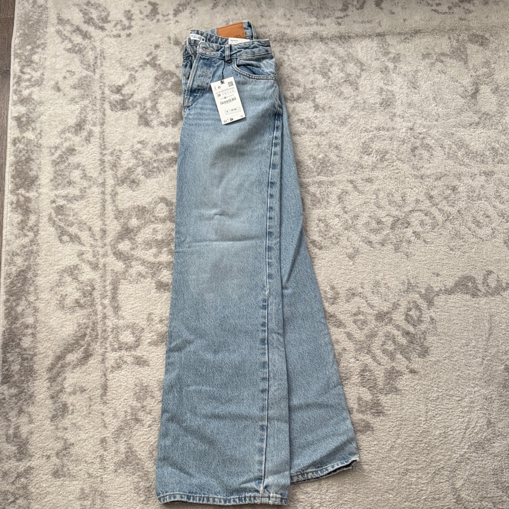 Zara Light Blue wide leg/ boot cut Jeans